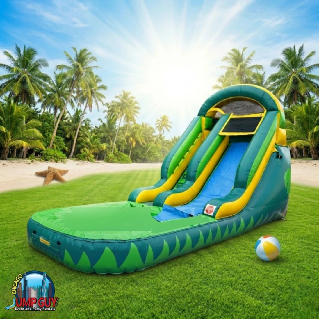 13ft Palm Tree Water Slide rental for Mount Prospect IL events in ZIP code 60056