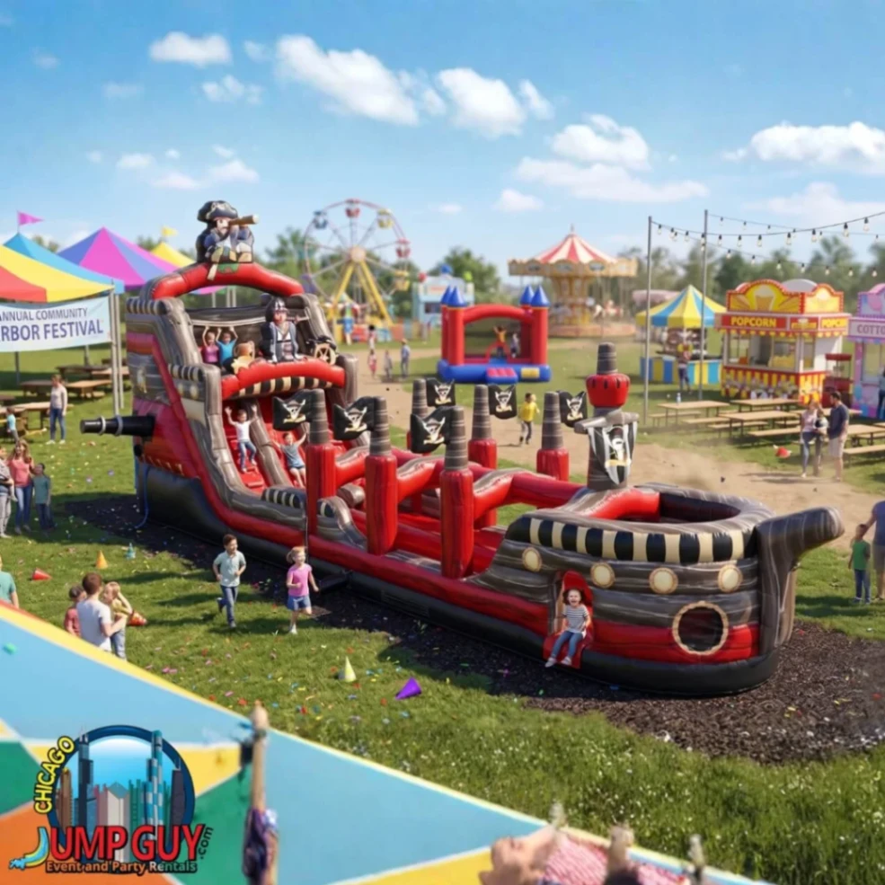 22ft Black Pearl Dual Lane Pirate Water Slide rental for Mount Prospect IL events in ZIP code 60056
