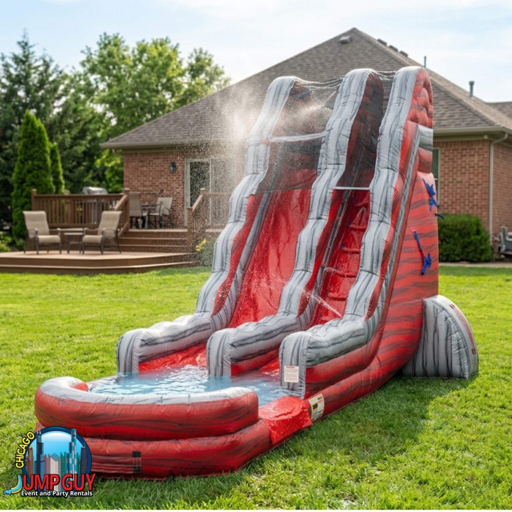 22Ft Red Rock Falls Dual Lane Water Slide Product rental for Mount Prospect IL events in ZIP code 60056