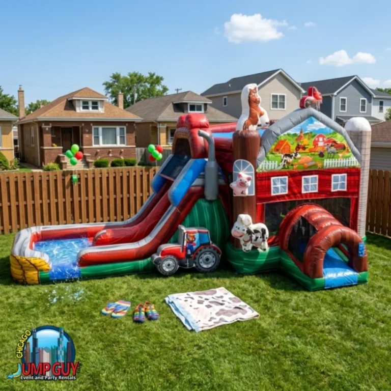 Barnyard Farm Bounce Slide Wet Featured rental for Mount Prospect IL events in ZIP code 60056
