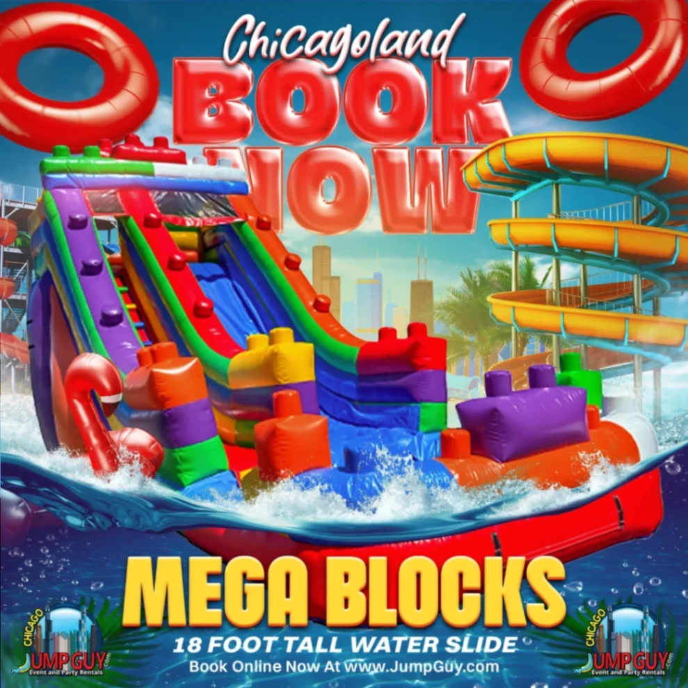 Mega Blocks 18ft Water Slide rental for Mount Prospect IL events in ZIP code 60056