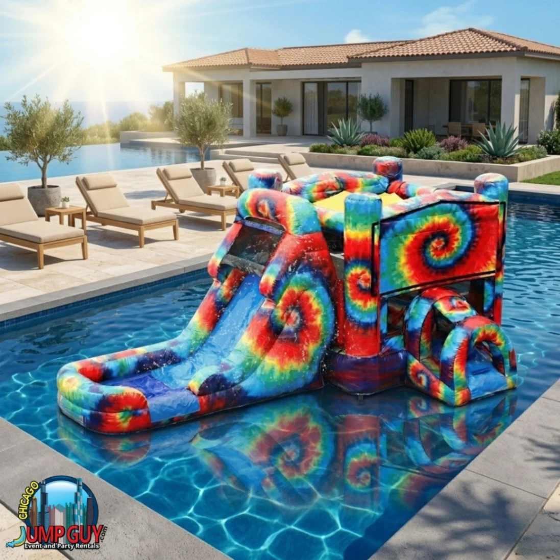 Tie Dye Bounce Slide Wet rental for Mount Prospect IL events in ZIP code 60056